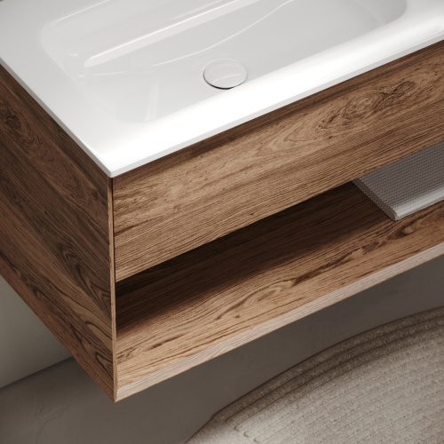 Тумба под раковину Sancos Marmi 1.0 MR1.0100LECH 100х40 подвесная цвет коричневый - фото 5